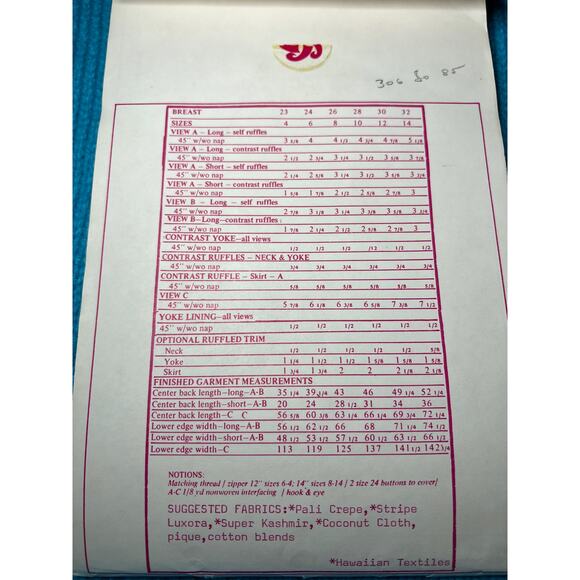 pattern Pacifica 7003 Girls dress ruffle yoke puff sleeve boho size 8 - Picture 3 of 4